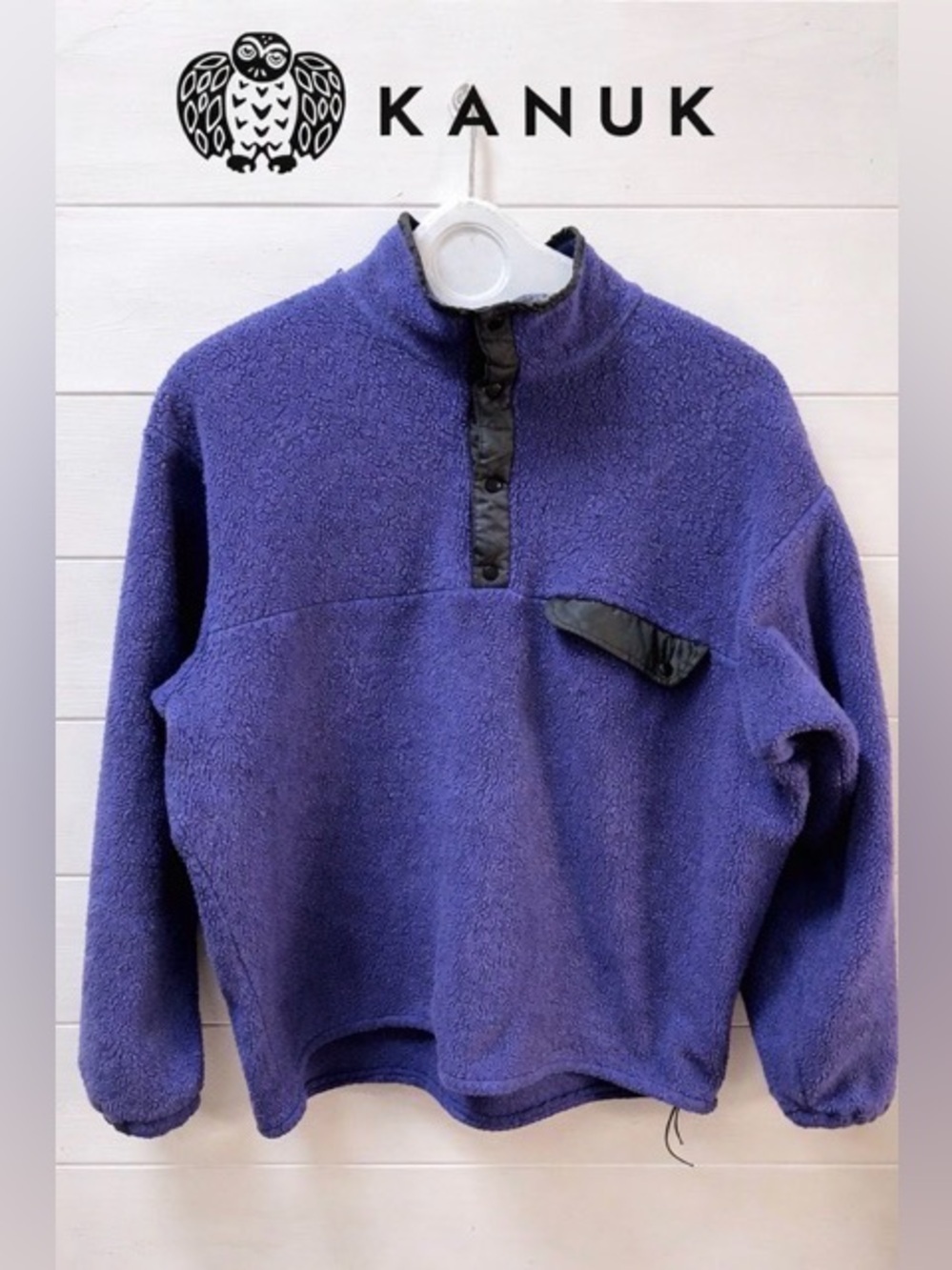 KANUK – Blue Fleece Pullover – Size 5 (L) unisex Vintage